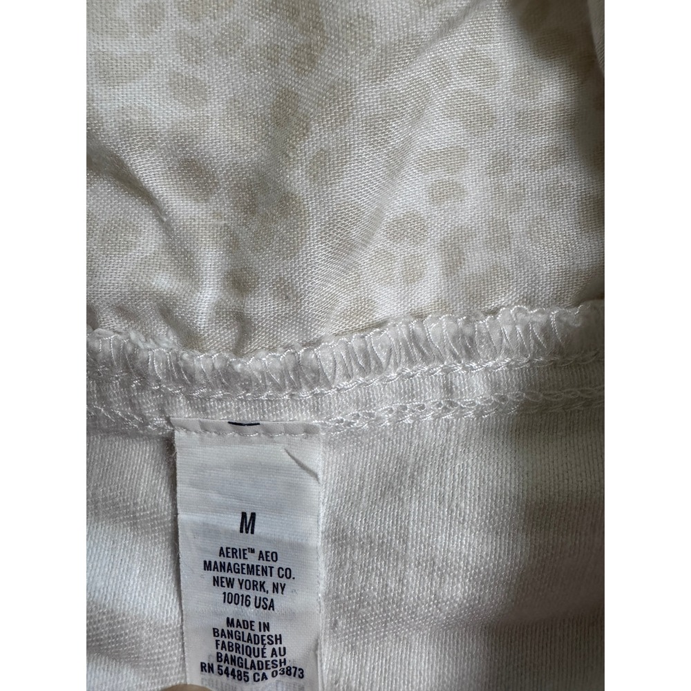 Aerie White High Waisted Frayed Hem Shorts Womens Medium Elastic Waist - Picture 6 of 8